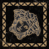 Декоративная вставка Versace 262592 Tozzetto greca Nero Amasanta 10x10