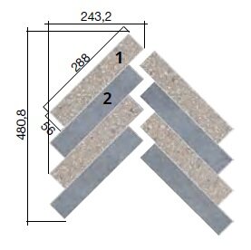 Декор Cerim 772839 Match Up Decoro Zig Zag Mix Comfort On Demand 48.08x48.64