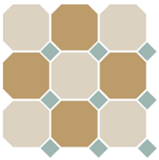 Керамогранит Top Cer 4416+03 OCT13-B White 16 Yellow 03 OCTAGON/Turquoise 13 Dots (лист 30х30 9 штук+вставки)