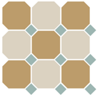 Керамогранит Top Cer 4403+16 OCT13-A Yellow 03 White 16 OCTAGON/Turquoise 13 Dots (лист 30х30 9 штук+вставки)