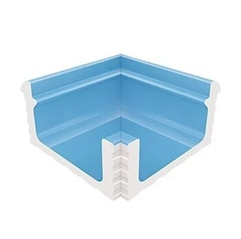 Декоративная вставка Serapool KP231 Переливной лоток керамический внутренний угол Light Blue 29x29