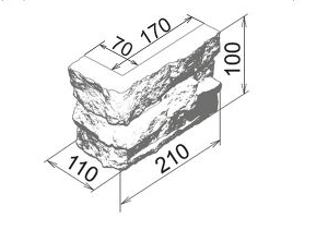 Искусственный камень Камелот Онтарио 137 Угол 210х110х100х45