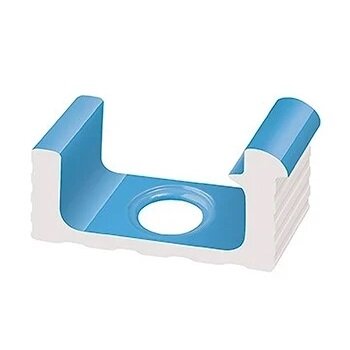 Декоративная вставка Serapool KP161 Переливной лоток керамический 1/2 часть со сливом Light Blue 24x12