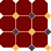 Керамогранит Top Cer 4420 OCT21+14-B Brick Red OCTAGON 20/Ochre Yellow 21 + Black 14 Dots 30x30