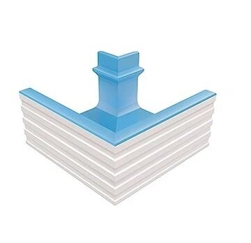 Декоративная вставка Serapool KP141 Переливной лоток керамический наружный угол Light Blue 25,5x25,5