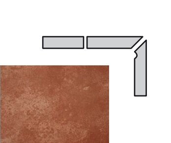 Interbau Плинтус ступени 059 Kastanie правый 31x7.3