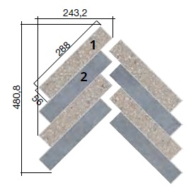 Декор Cerim 772838 Match Up Decoro Zig Zag Earl Grey-Blueberry Comfort 48.08x48.64