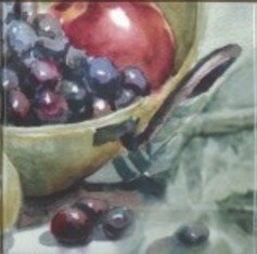 Панно Absolut Keramika Monocolor Composicion Acuarela Uvas 20х40