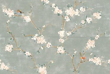 Декор Ragno Marazzi RC5L Mixed Verde Decoro Fiori di Pesco Rett. (A+B) 40x120