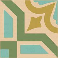 Декор Winckelmans 100E022D203 ENC 22 Ivory (Green L.Blue D.Yellow) 10x10