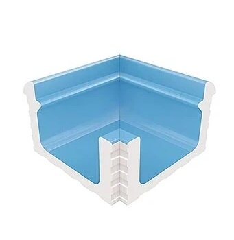 Декоративная вставка Serapool KP131 Переливной лоток керамический внутренний угол Light Blue 24x24