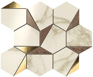 Декор Atlas Concorde Italy 9EHB Marvel Gold Hex Brown-Calacatta 25.1x29