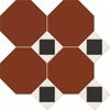 Керамогранит Metlah.Store M6131/6302/7112 Октагон красный / Квадрат черный / Треугольник белый на сетке 320x320