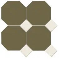 Керамогранит Metlah.Store M6731/7102 Октагон зеленый / Квадрат белый на сетке 305х305