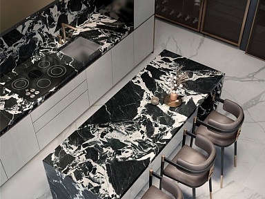 Керамогранит Moreroom Stone MN766CYL121209/MN766CYD121209 Napoleon Black Matt 9mm 120x120