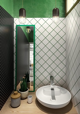 Плитка Vitra K945305 Miniworx Черный 10x20