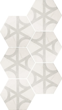 Декор Equipe 23103 Carrara Hexagon Flow 17,5х20