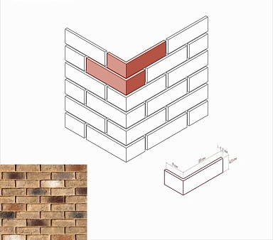 Искусственный камень White Hills 324-45 Кельн брик угол 9x20x6.5