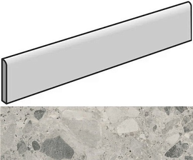 Плинтус Italon 610130005315 Continuum Stone Grey Battiscopa 7.2x80