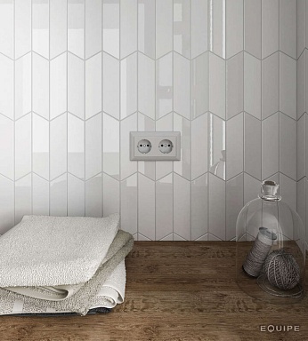 Керамогранит Equipe 23199 Chevron Blanco Mate Right 9x20,5