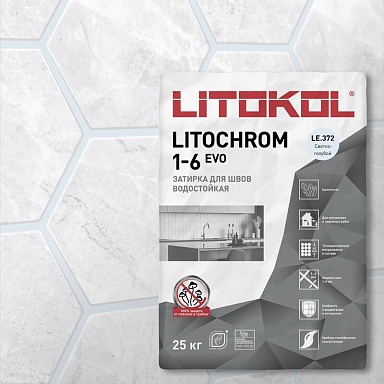 Смеси и затирки LITOKOL Litochrom 1-6 Evo LE.145 Черный уголь 2кг 500170002