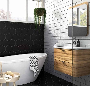 Плитка Vitra K945305 Miniworx Черный 10x20