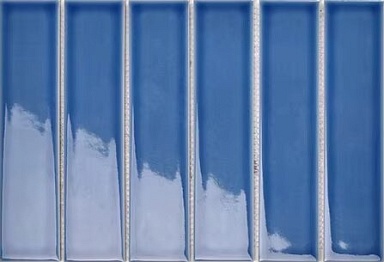 Мозаика Porcelain mosaic Y45P337 Strip Синяя глянцевая 4.5x19.5 28.8x19.5