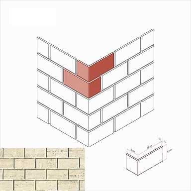 Искусственный камень White Hills 465-15 Монте Кьяро угол 8x18x9.5