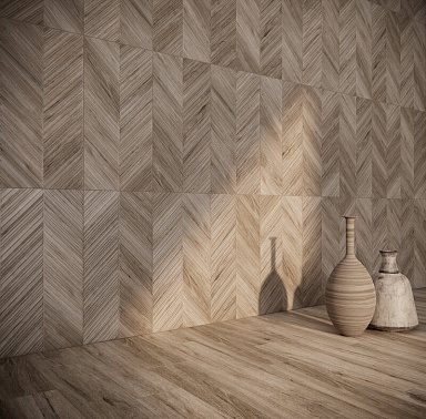 Плитка Eurotile Maple Темный Шеврон Матовый 30x60
