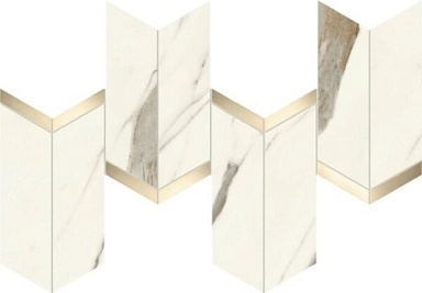 Мозаика Atlas Concorde Italy AF8X Marvel Calacatta Sublime Mosaico Chevron Lappato 19,2x46,3