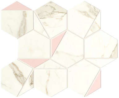 Мозаика Atlas Concorde Italy A4WS Marvel Calacatta Prestigio Rose Hex Silk 25,1x29