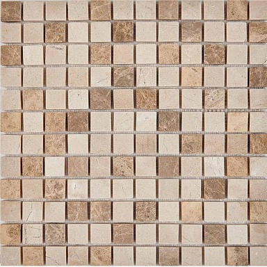 Мозаика Pixmosaic PIX276 Emperador Light, Crema Nova из мрамора матовая 23x23 305х305x6