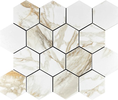 Декор Velsaa Mosaic Calacata Paonazzo 78 Hexagone 28x33