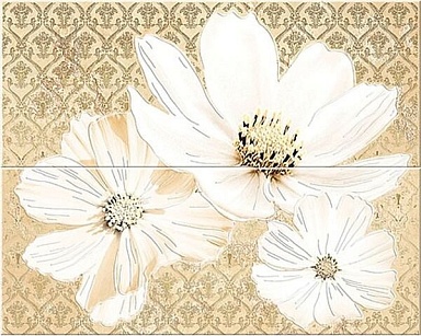 Панно Azori Sfumato Beige Floret панно (комплект 2шт) 50.5x40.2
