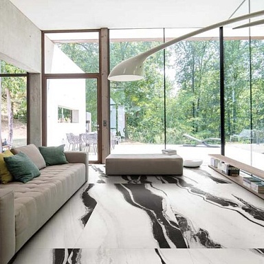 B and W Marble Floor Gres