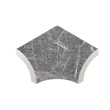 Декоративная вставка Kerastep Планка радиальная внутренний угол Marble 441 Ceniza R9 33х42х50