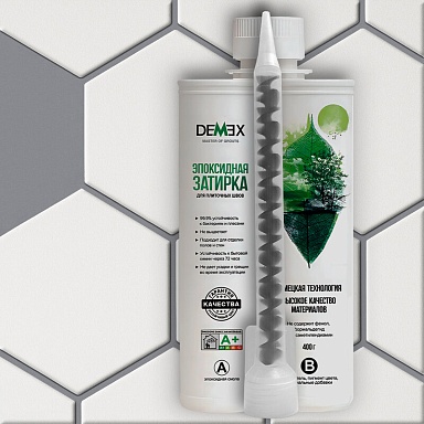 Смеси и затирки Demex Глянцевая двухкомпонентная эпоксидная затирка 004 Светло-серый
