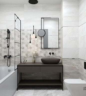 Eurotile 350 Бордюр Eclipse Grey 7x30