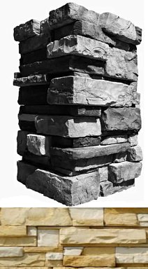 Искусственный камень White Hills 150-15 Уайт Клиффс угол 10x28,5x10 (8,5x24x10)