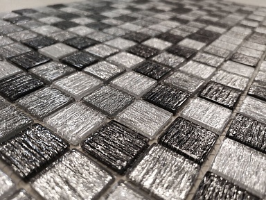 Мозаика Caramelle Mosaic Black Tissue 23x23x4 (ПУ) 298x298