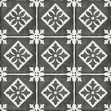 Декор Equipe 24416 Art Nouveau Padua Black 20х20