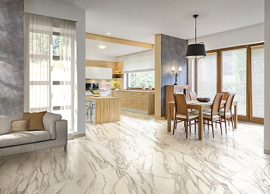 Керамогранит Idalgo Granite Stone Calacatta Pearl / Гранит Стоун Калакатта Жемчуг LLR 120x60