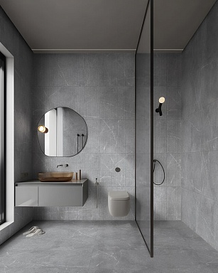 Керамогранит Global Tile GT1206015461MR Geo Серый линии 60x120