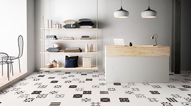Керамогранит Sant Agostino Patchwork black&white White 20x20
