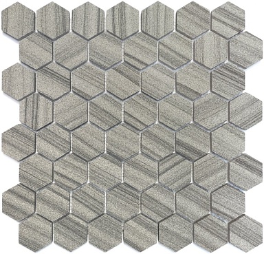 Мозаика Caramelle Mosaic Marmara grey POL hex 23x40x6 292x289x6