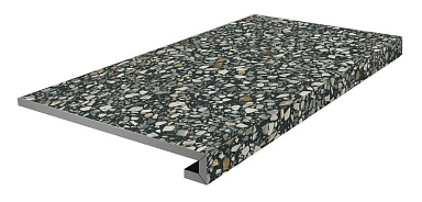 Kerama Marazzi KM6060G0021RGCF Ступень фронтальная клееная Бричиола чёрный матовый обрезной 33x60x0,9