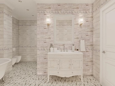 Global Tile GT16VG San Remo Белый Бордюр 5,4x50