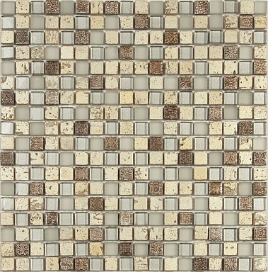 Мозаика NSmosaic S-821 стекло керамика (15x15x8) 305*305