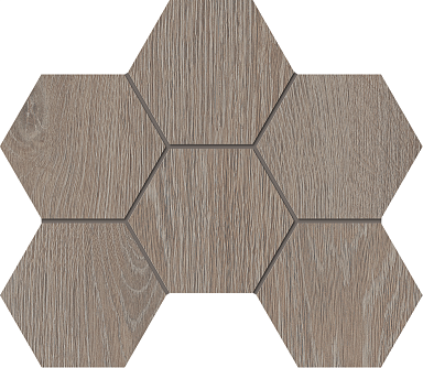 Estima Мозаика KW02 Kraft Wood Light Grey Hexagon структурированный 25x28,5