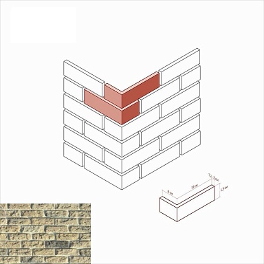 Искусственный камень White Hills 315-15 Брюгге брик угол 8x19x6.5